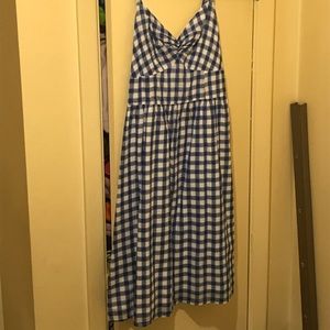 Cute gingham blue and white dress. Size 10