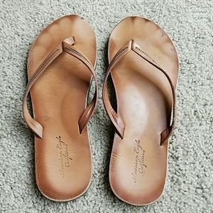 AEO Leather Flip-flops with Bead Detail