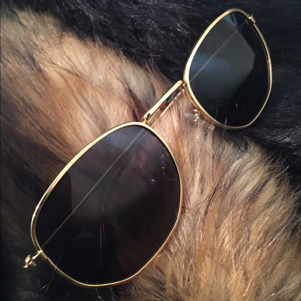 Gold Retro Round Sun glasses