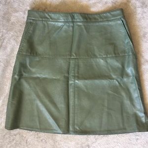 ZARA BASIC Moss Green Faux Leather Skirt