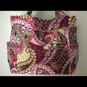 NWT VERA BRADLEY Pleated Tote Very Berry Paisley