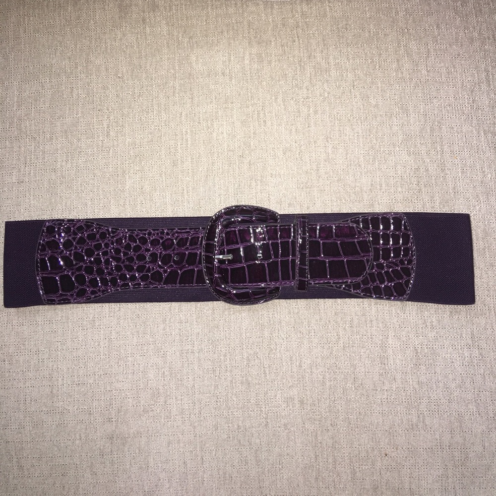 Faux Croc Plum Belt