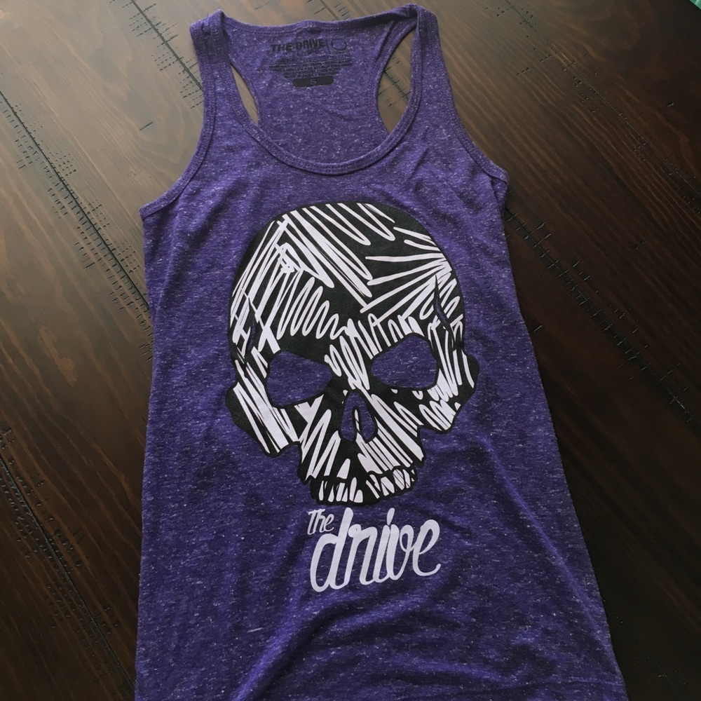 The Drive Clothing Purple 'Skull' Tank
