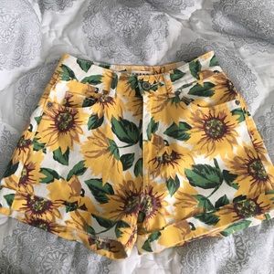 High-waisted sunflower shorts from Pacsun