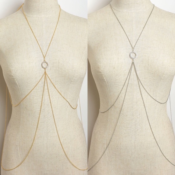 🎉CLEARANCE🎉 Silver or Gold Body Chain Harness - Picture 3 of 3