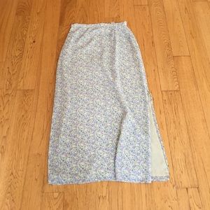 Vintage Floral Chiffon Maxi Skirt