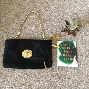 Coach Black Satin Evening Clutch
