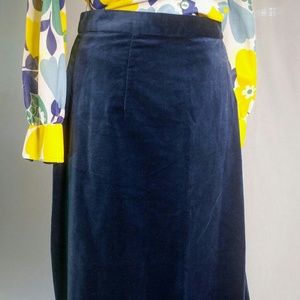 Vintage 1970s handmade navy blue velveteen maxi