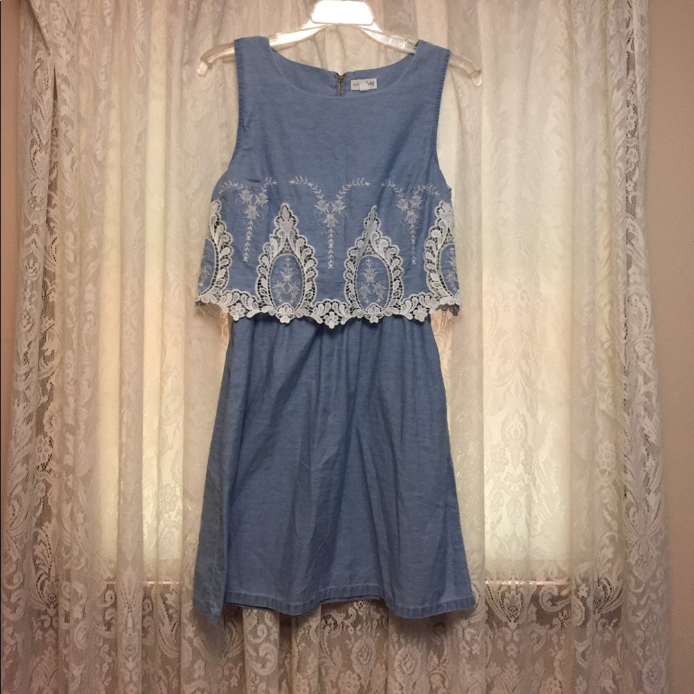 Size small chambray and lace dress