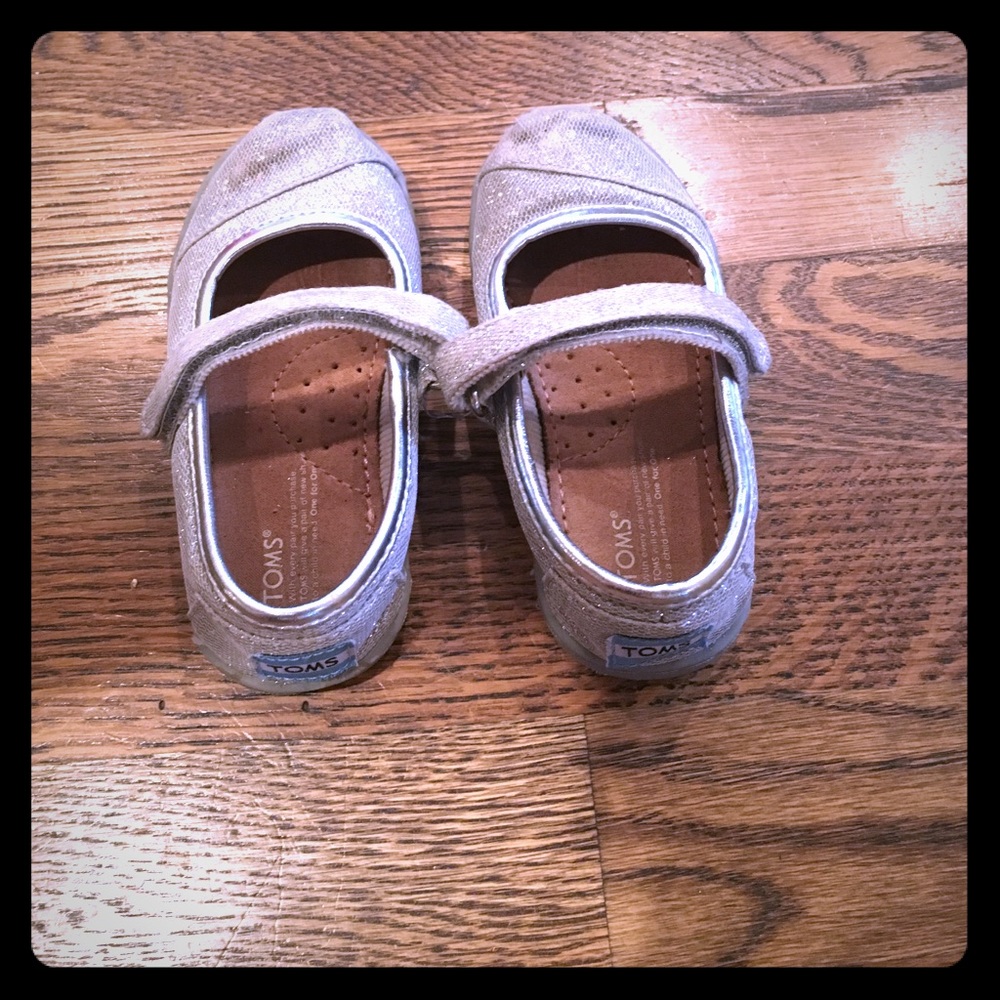 Silver sparkle Toms - Mary Jane style