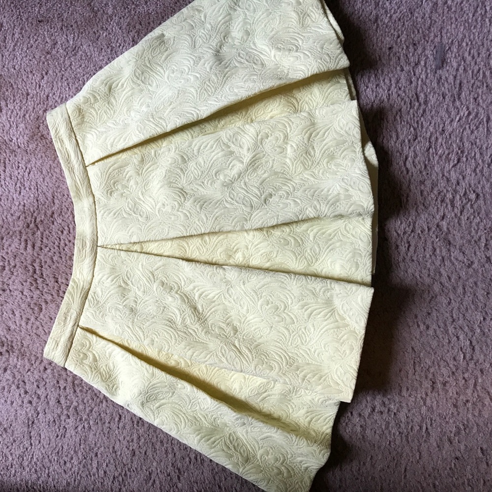 Yellow Jacquard Pleated Mini