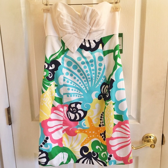 NWT Strapless Tropical Print Lilly Pulitzer Dress - Picture 2 of 6