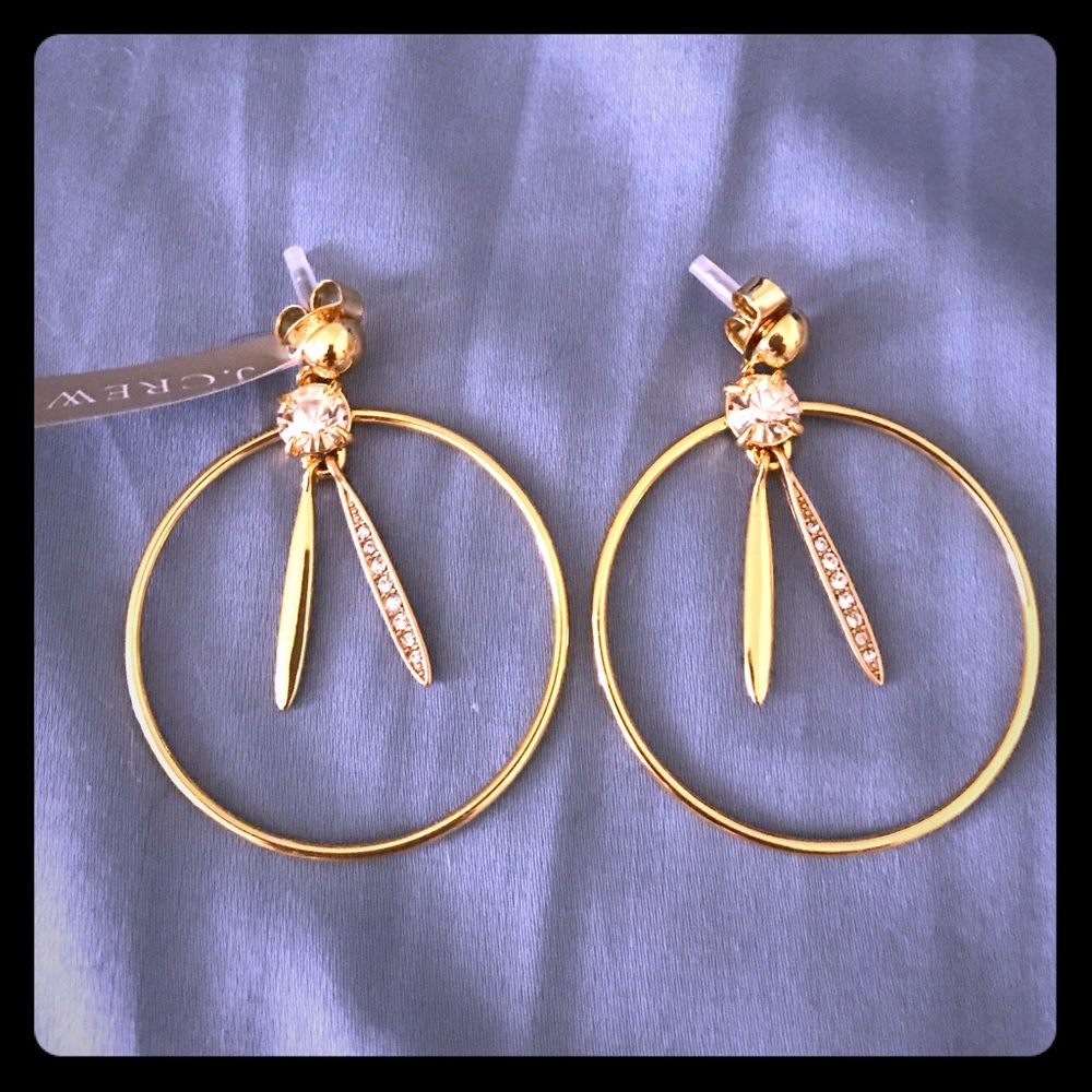 J. Crew Gold Pendulum Hoop Earrings