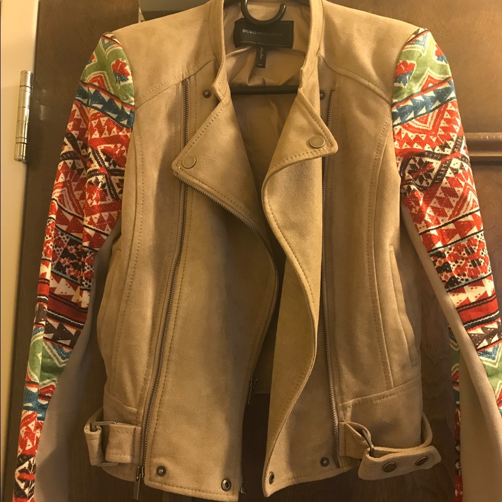 Bcbgmaxazria micro suede jacket