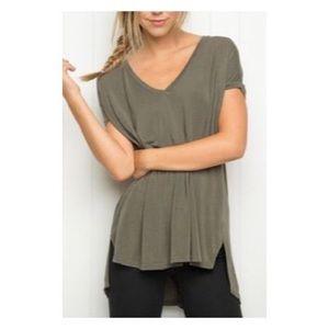 Brandy Melville V Neck Oversized Tee