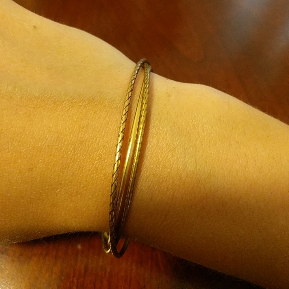 SOLD! Set of 3 gold bangle Alex & Ani set - Picture 2 of 2