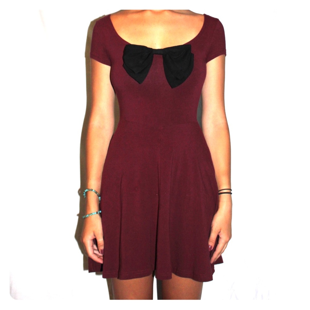 Maroon H&M Dress with Bow