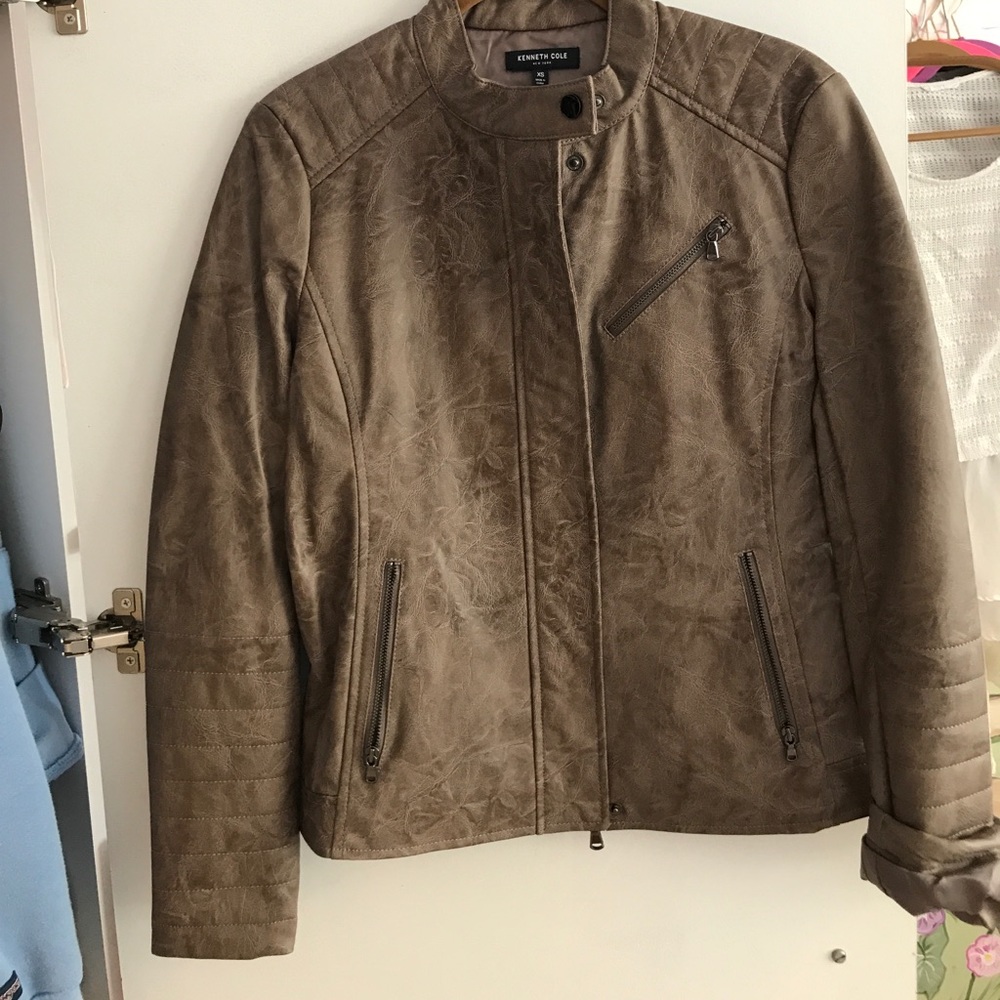 Brown faux leather jacket