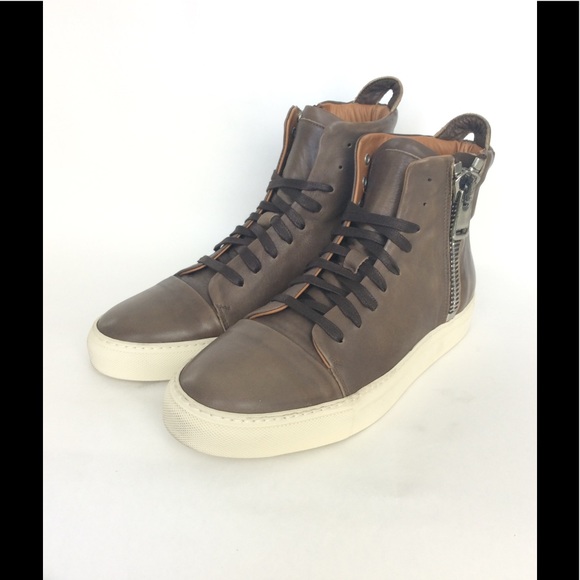 John Varvatos Brown Reed Zip Sneakers