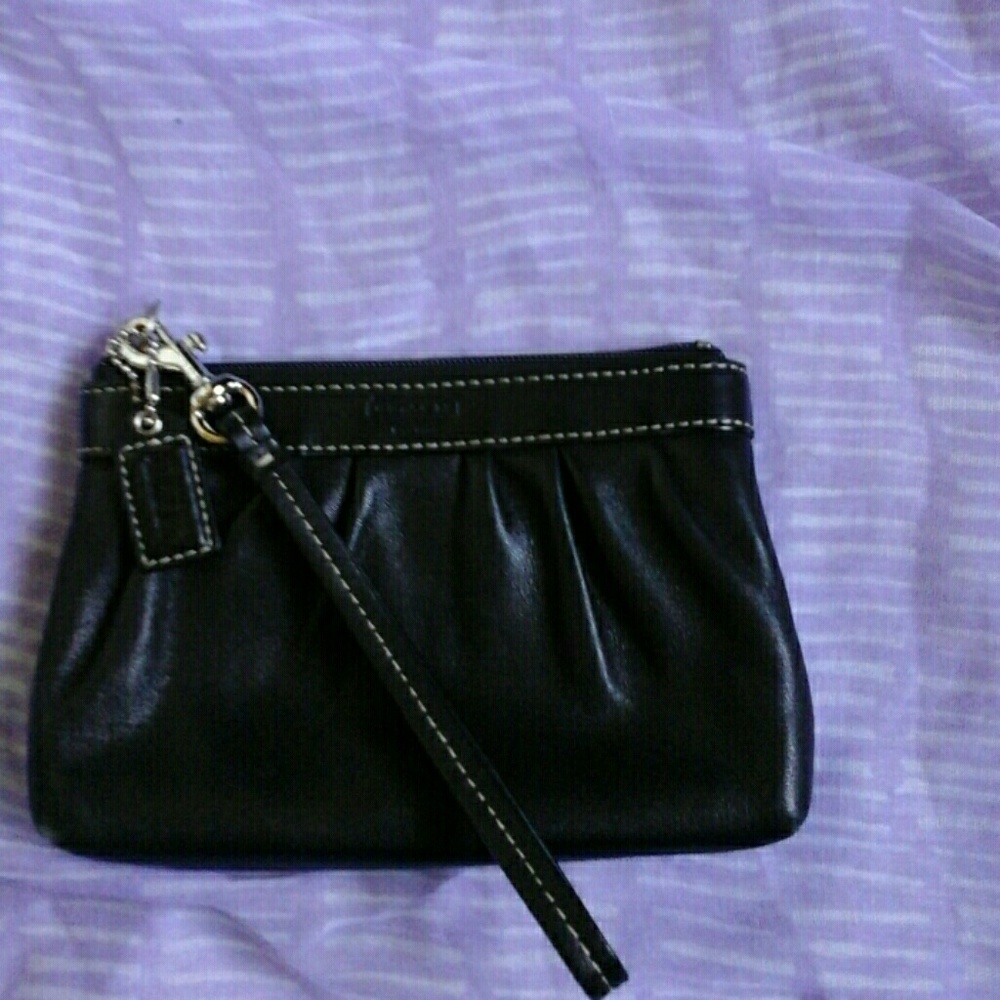 Coach wristlet black leather