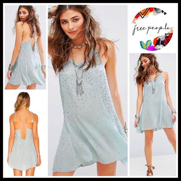 Free People Dresses & Skirts - FREE PEOPLE Sequin Embellished Slip Dress