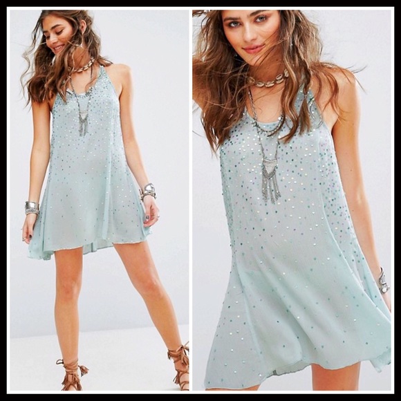 FREE PEOPLE Sequin Embellished Slip Dress - Picture 5 of 6