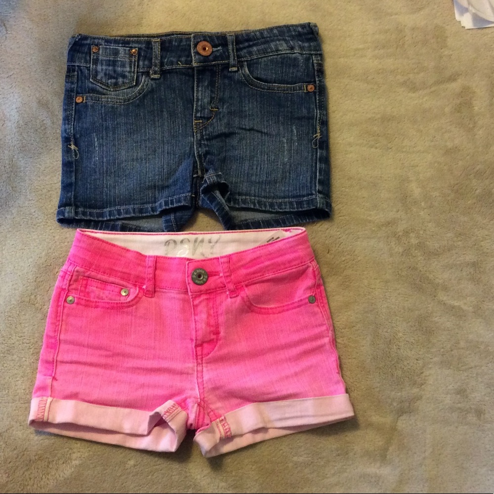 Bundle of 2 pair PSNY girls denim shorts - size 6