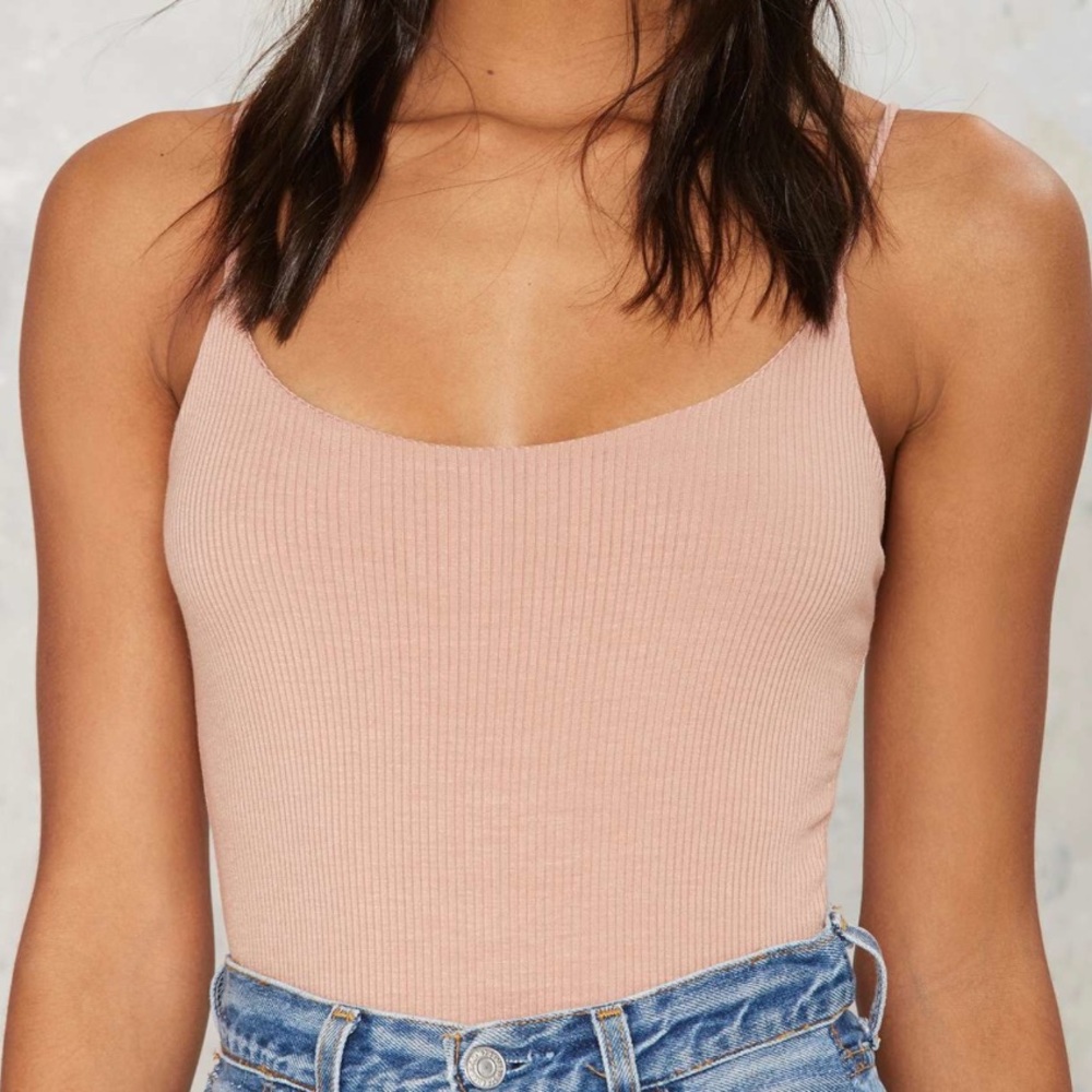 Nasty Gal Natural Got A Hold On Me Ribbed Bodysuit