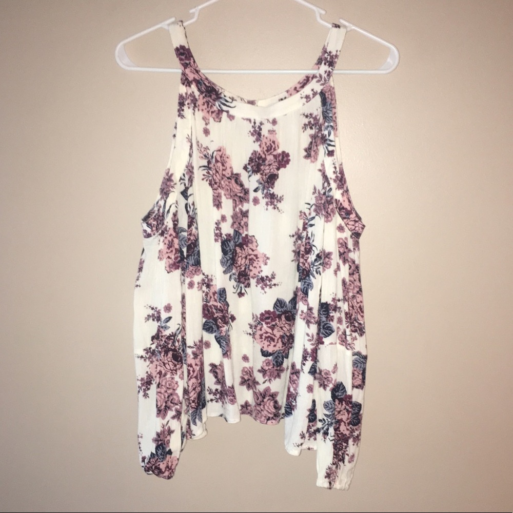 Love Fire✨🔥 Floral 🌺 Cold Shoulder Blouse