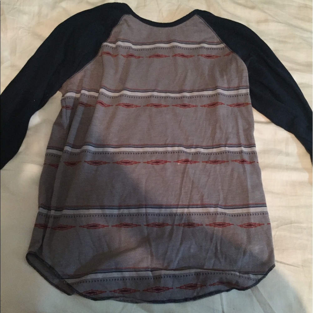 Blue and grey baseball tee