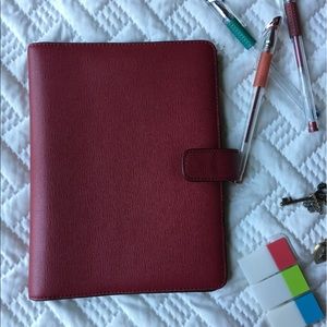 Coach agenda/day planner cover. Burgundy
