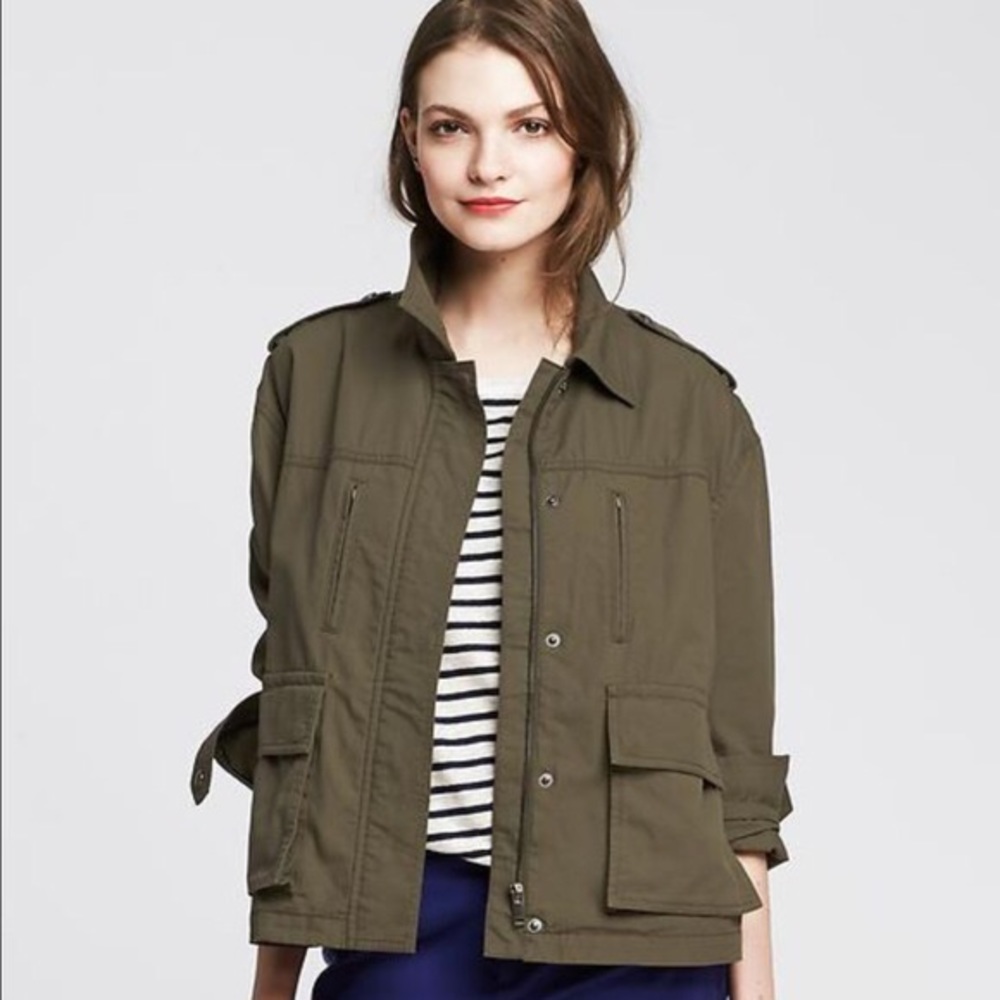 Green Military Style Jacket by Banana Republic