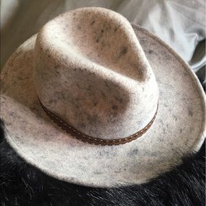 Grey Marble Pattern Suede Fedora