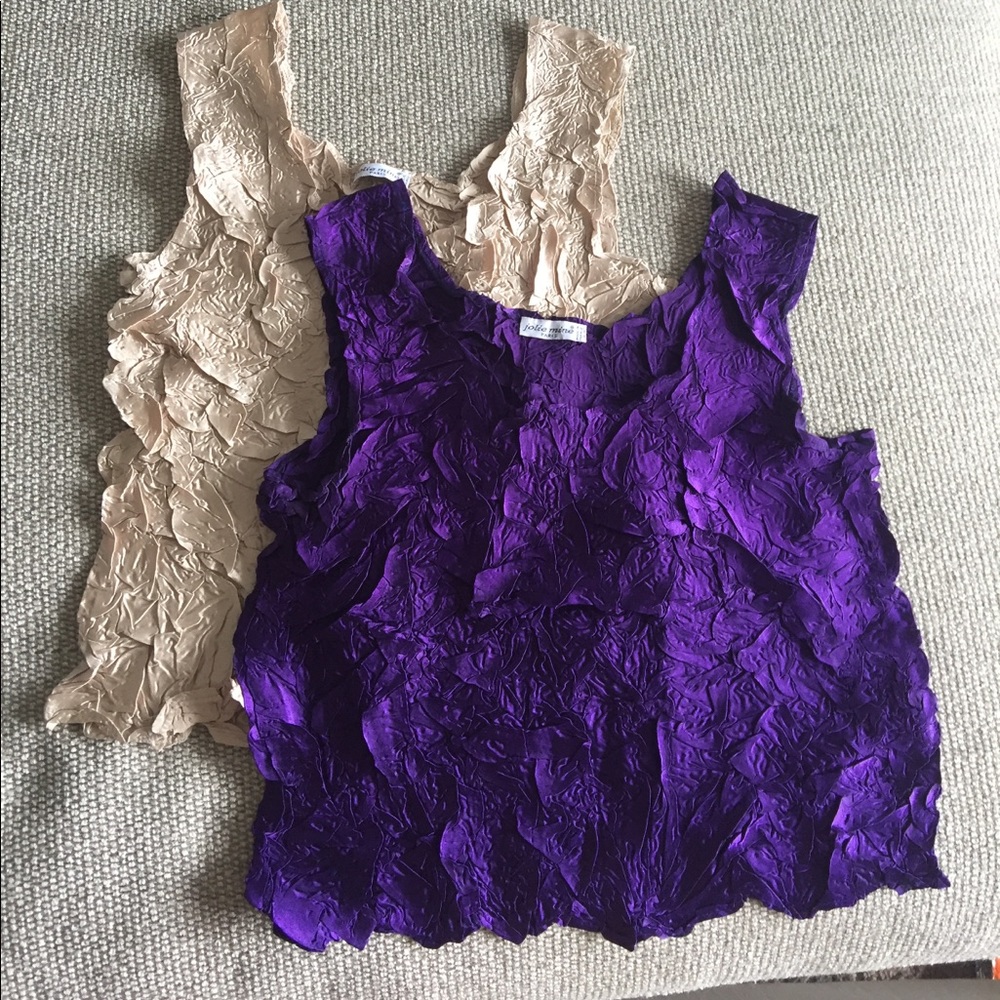 Jolie Mine PARIS 100% silk scrunched silk top(s)