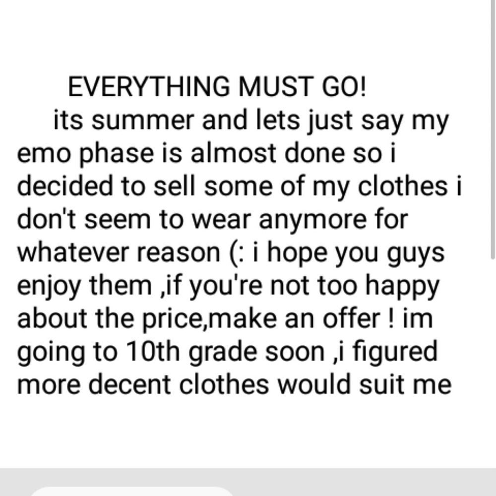 ALL MY EMO/SCENE CLOTHES