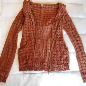 Super cute mesh hooded zip up 🌸