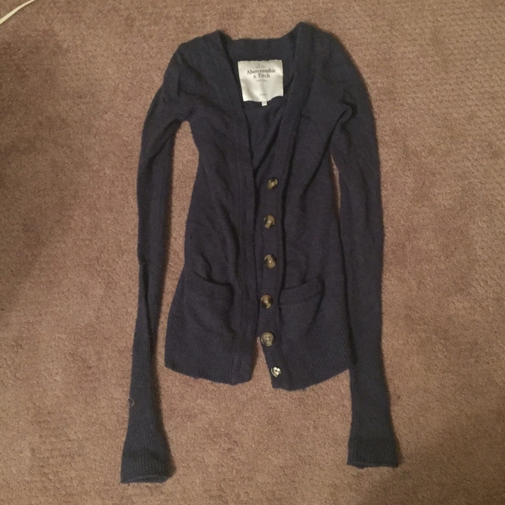 Abercrombie & Fitch Grayish Blue Cardigan XS