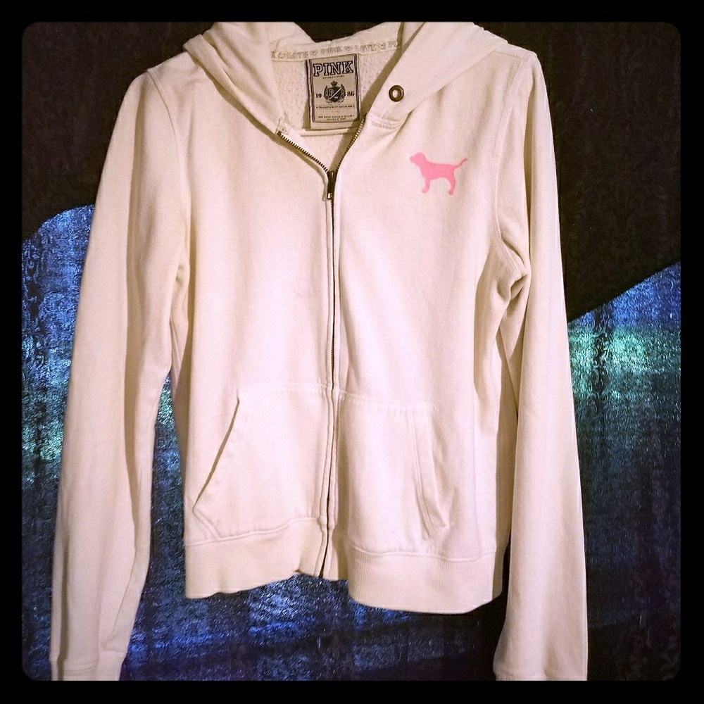 White VS Pink zip up hoodie