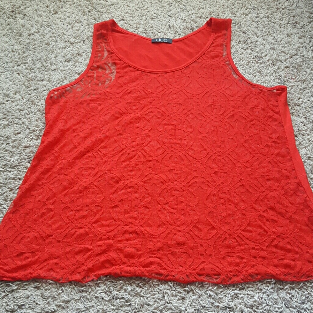 Lace front Red Tank