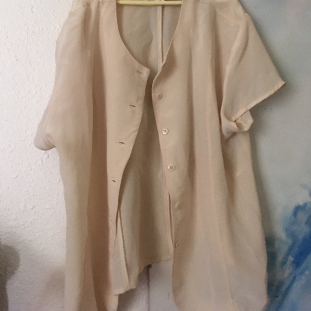 Cream color see through shirt (over shirt)