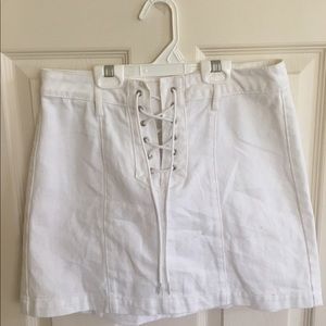 Pacsun (Kendall & Kylie) white lace up skirt
