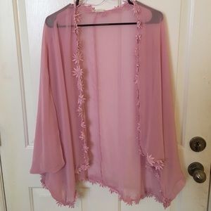 Sheer pink kimono