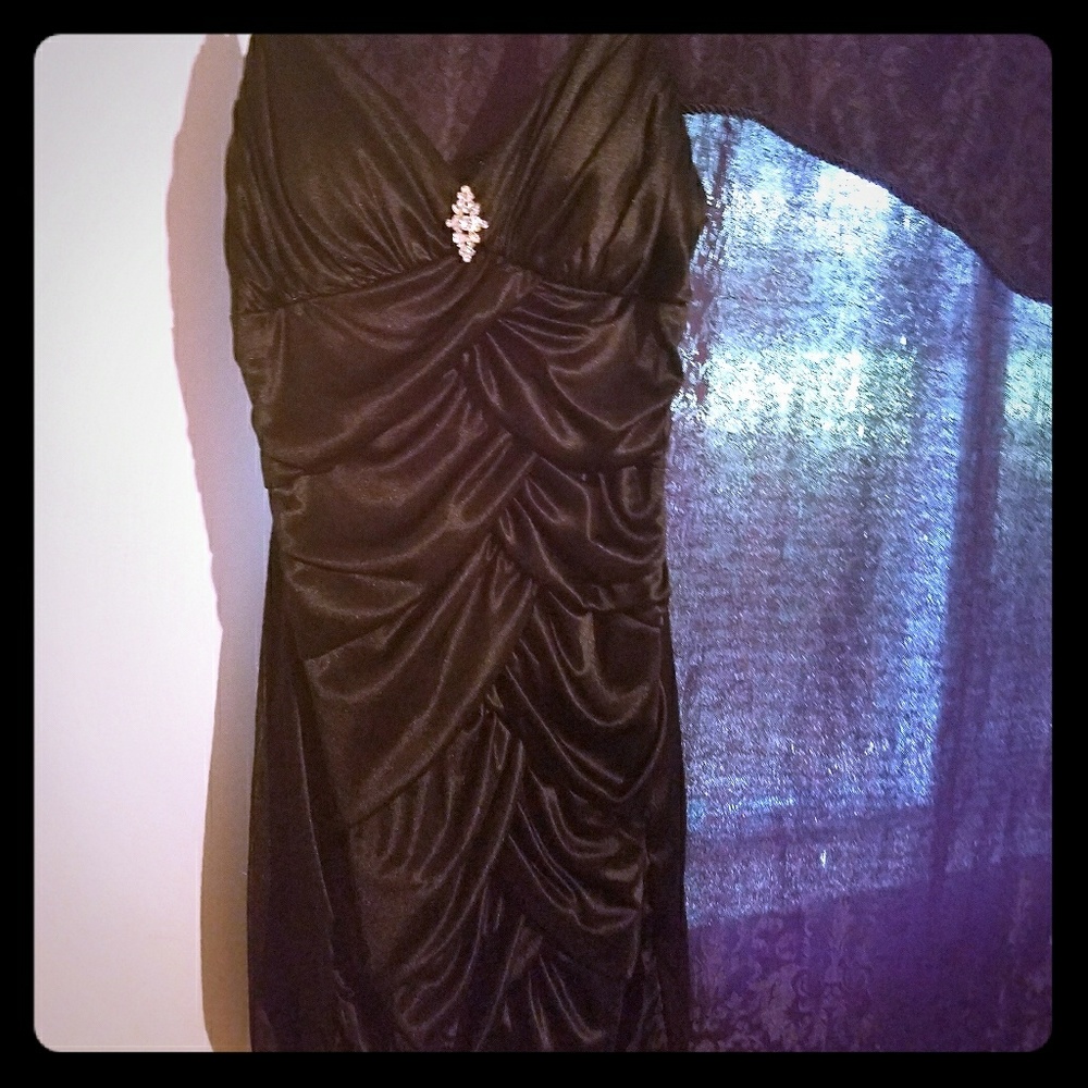 City triangle black mini dress