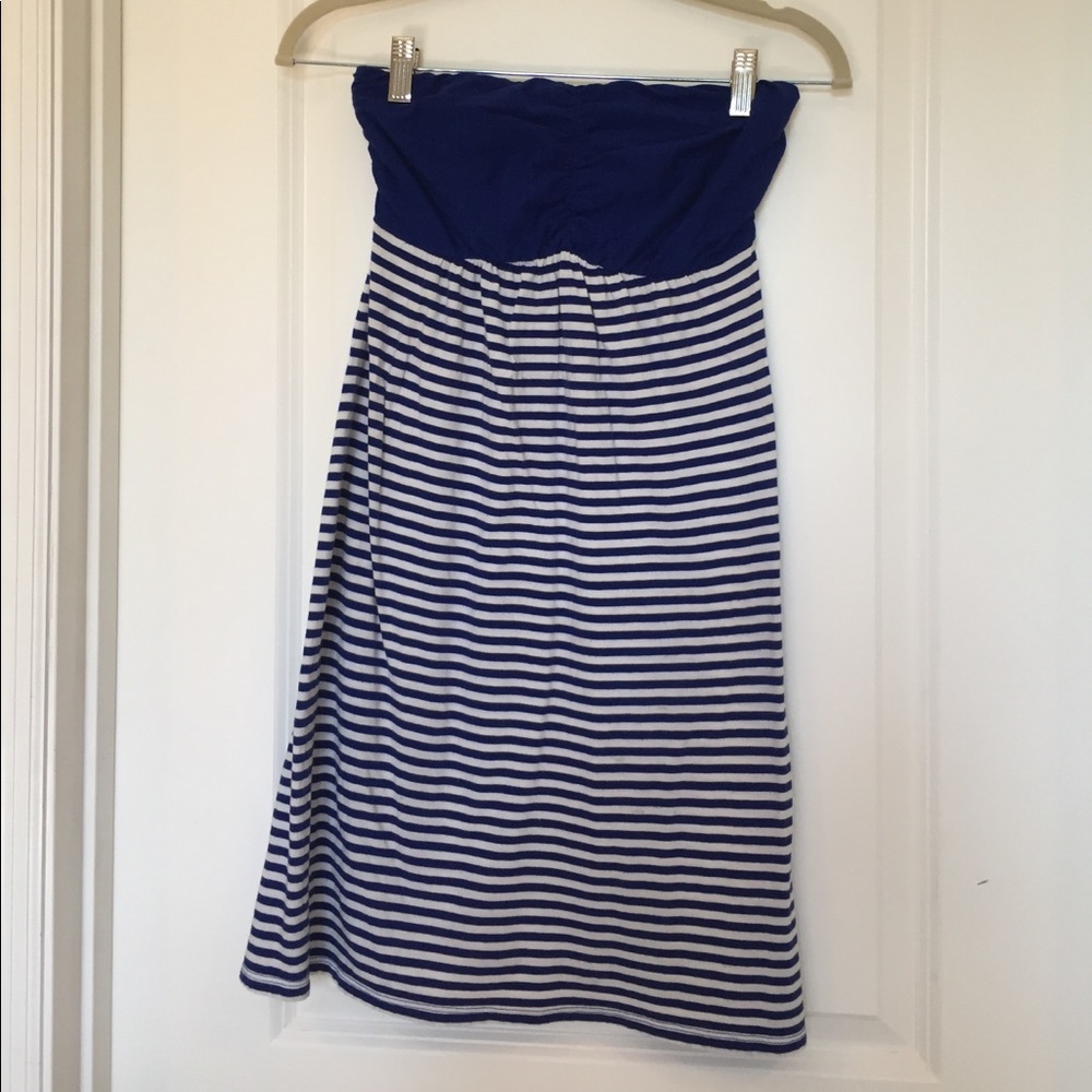 Nautical strapless dress