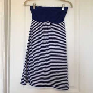 Nautical strapless dress