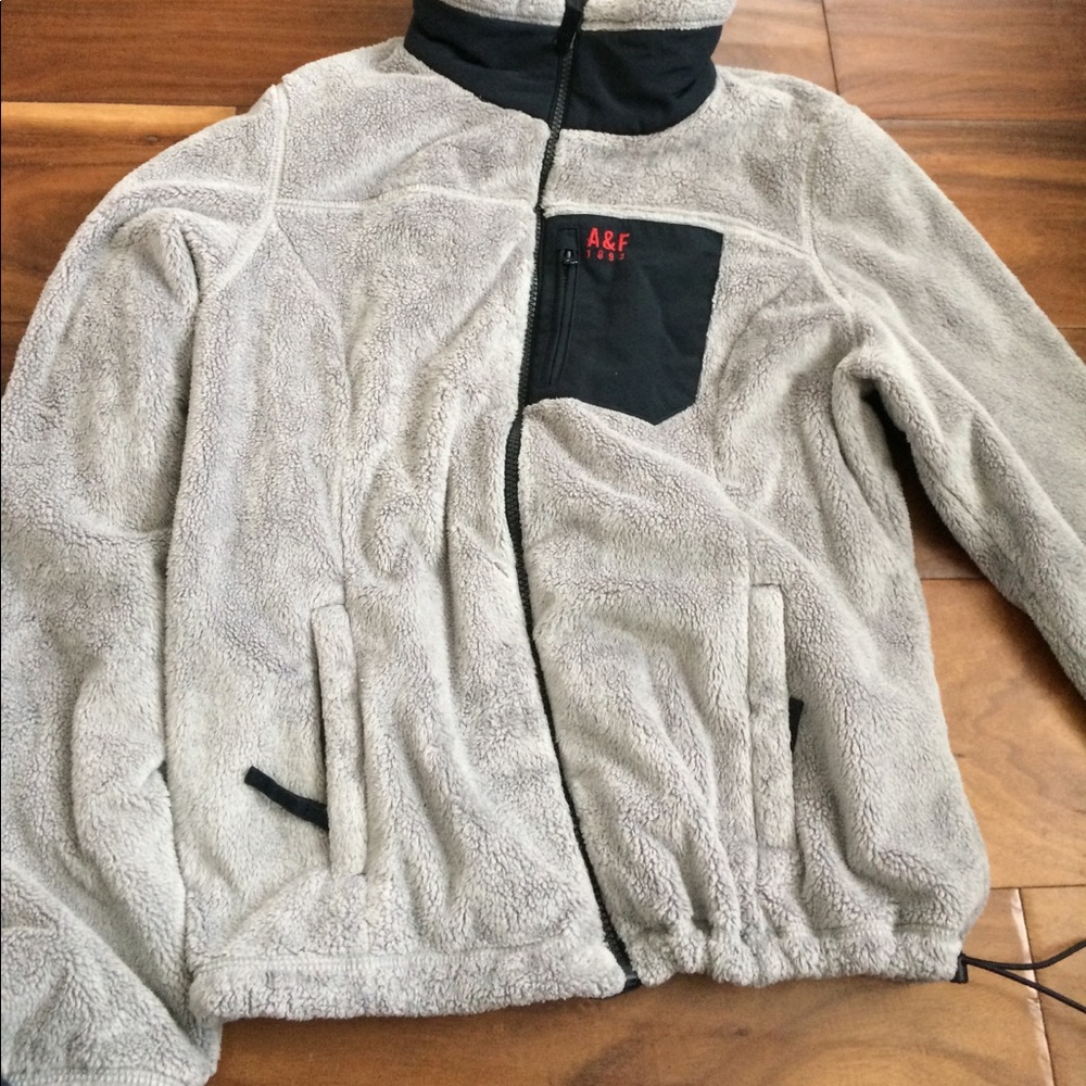 Grey and navy Abercrombie coat
