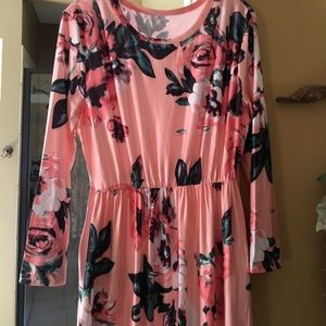 Peach floral dress