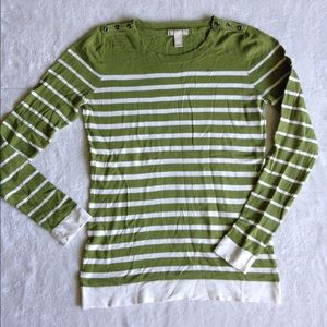 Olive and white striped Banana Republic sweater