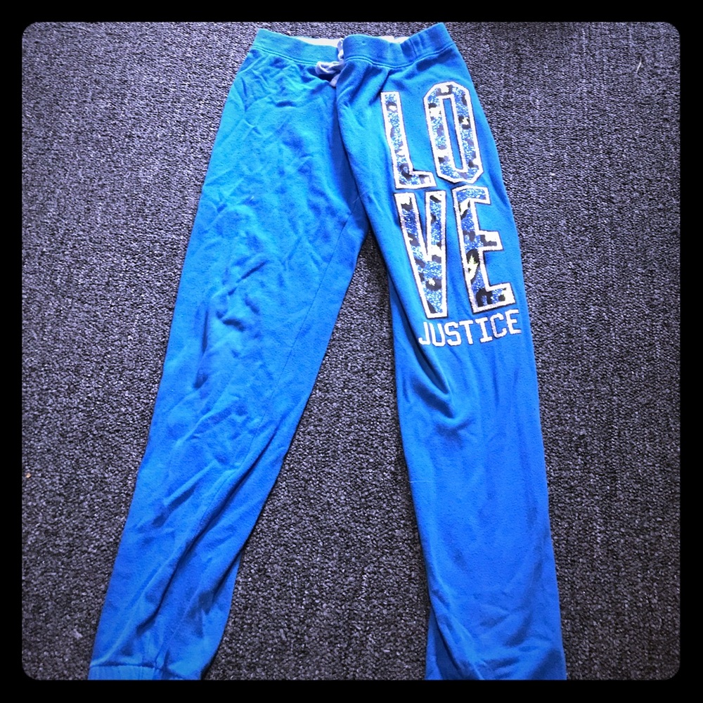 Justice sweatpants size 16 for girls.
