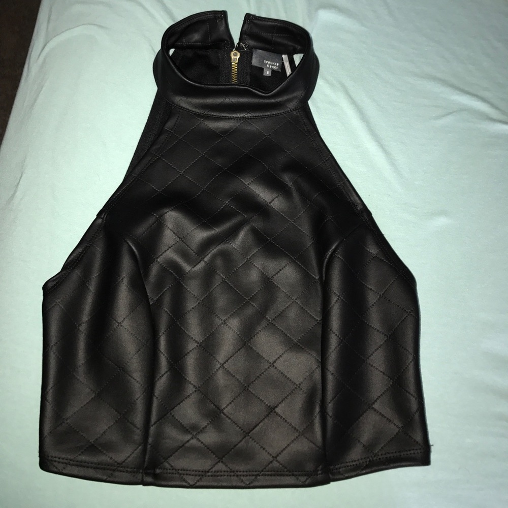 Faux leather crop top!